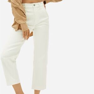 Everlane straight leg crop bone